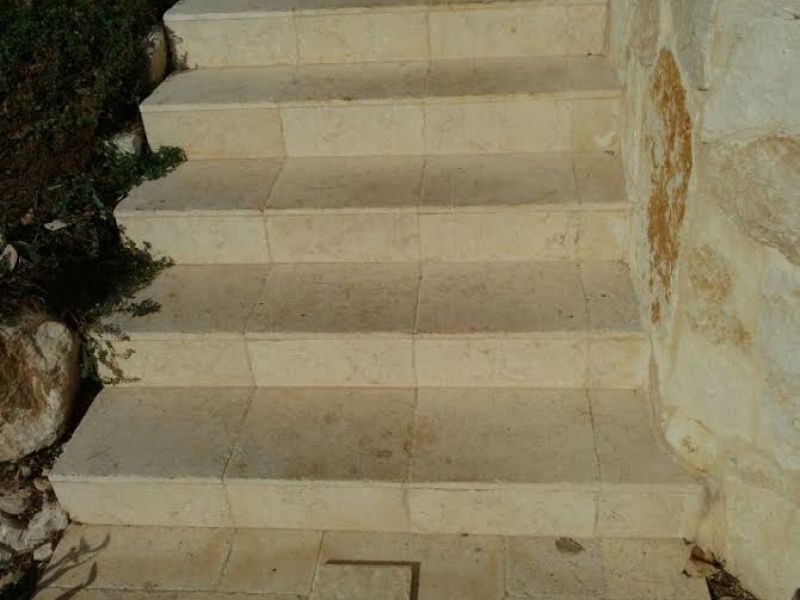 -13- מדרגות אבן פוסיל עובי 2 ס